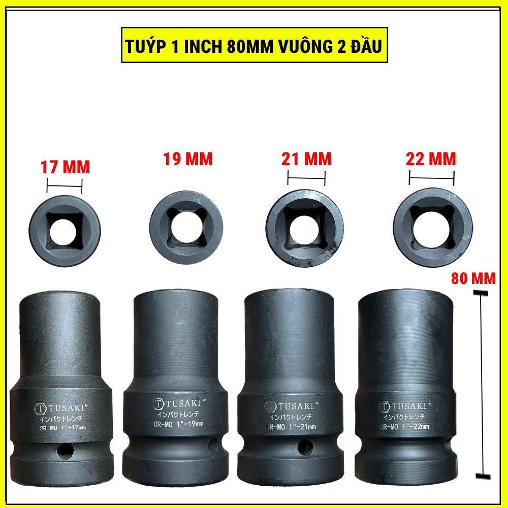 Đầu Khẩu 1inch dài 80mm vuông 2 đầu