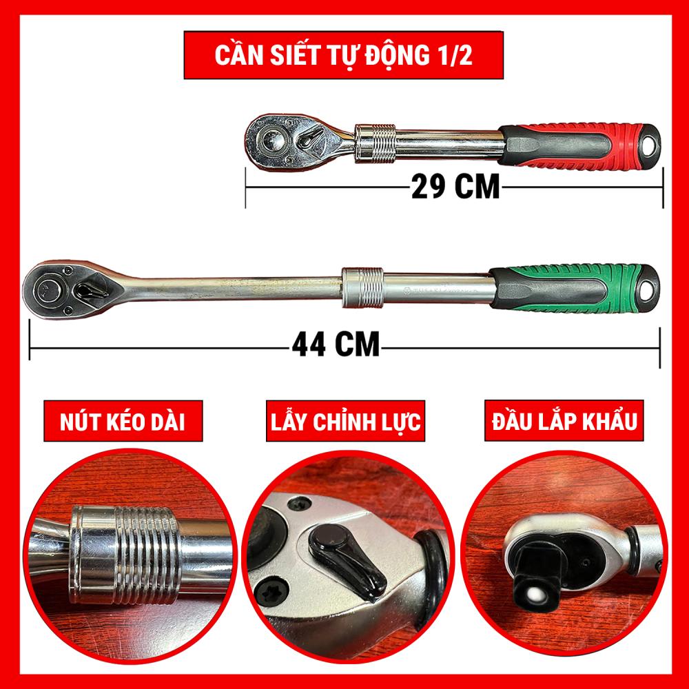 Tay siết tự động 1/2 rút dài