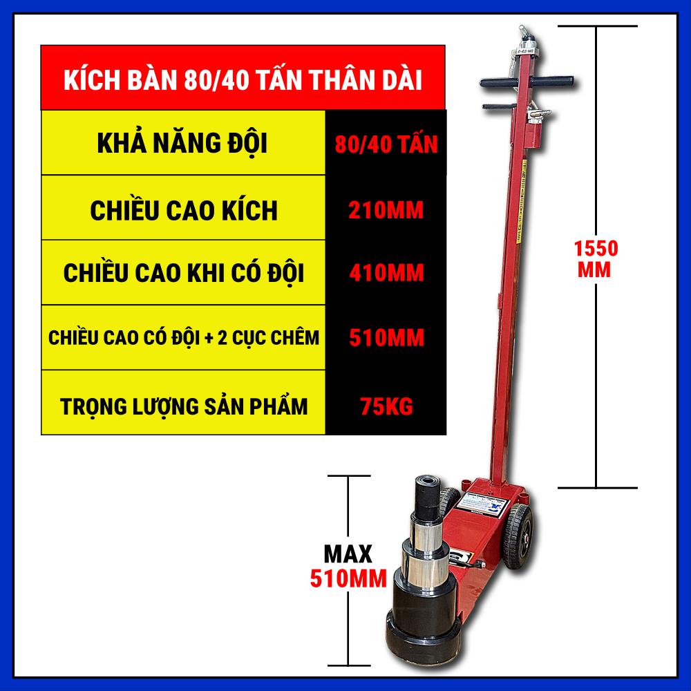 Kích bàn thủy lực 40-80T thân dài